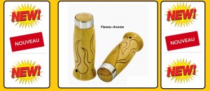 POIGNEES REVOLVER FLAMES CHROME